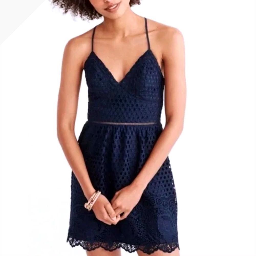 Abercrombie & Fitch Lace Mini Dress Sleeveless Party Cocktail Navy L